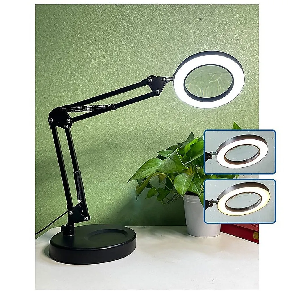 10X LED Magnifying Desk Lamp with 3 Color Modes & Clamp