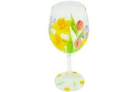 15 oz Wine Glass - Easter Daffodils