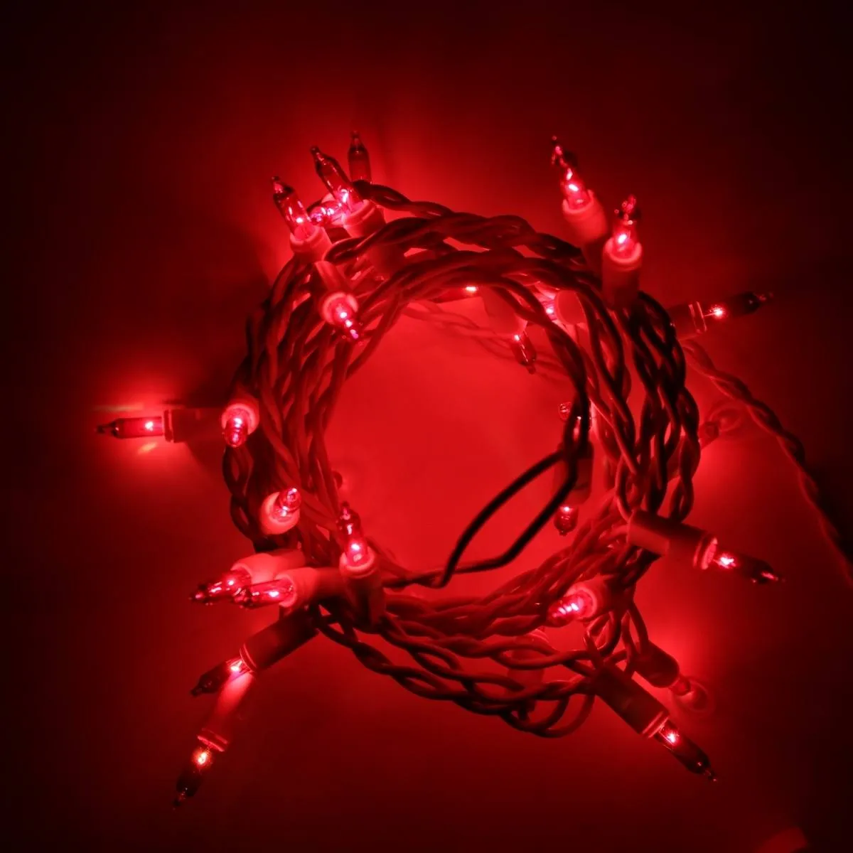 20-bulb Red Craft Lights, White Wire