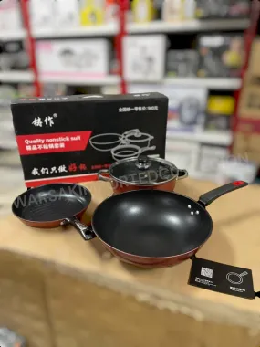 3 Pieces Casting Non-Stick Cookware Set