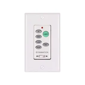 3-Speed Ceiling Fan and Light Wall Control with Reversing Switch, White Finish