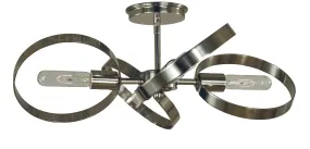 4-Light Copernicus Flush Mount - Whimsical Mid-Century Modern Design in Polished Nickel Finish