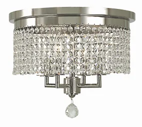 4-Light Polished Silver Princessa Flush Mount - Elegant Crystal Strands for Stunning Home Décor