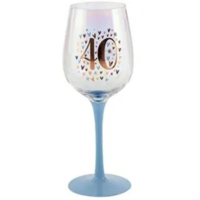 40 Rainbow Pastel/Gold Wine Glass - 430ml