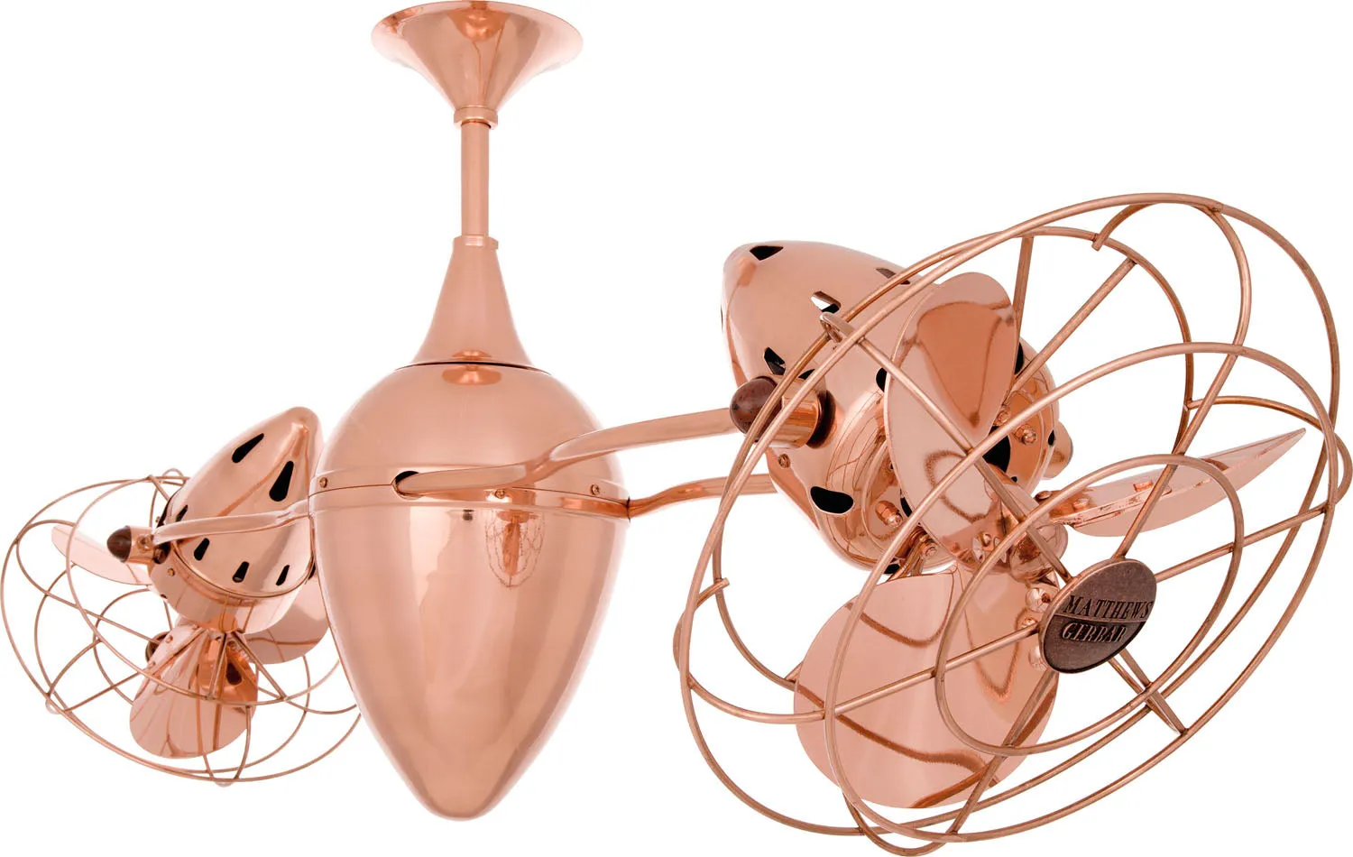 48" Ceiling Fan from the Ar Ruthiane Collection in Polished Copper Finish by Matthews Fan Company