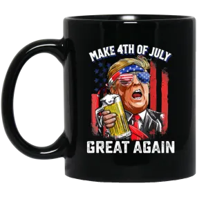 4th Of July Anniversary, Make 4th Of July Great Again, American Flag Black Mug