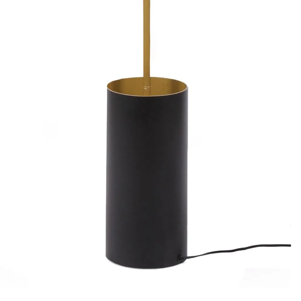 61 Inch Floor Lamp, Round White Spherical Shade, Round Black Base, Gold By Casagear Home