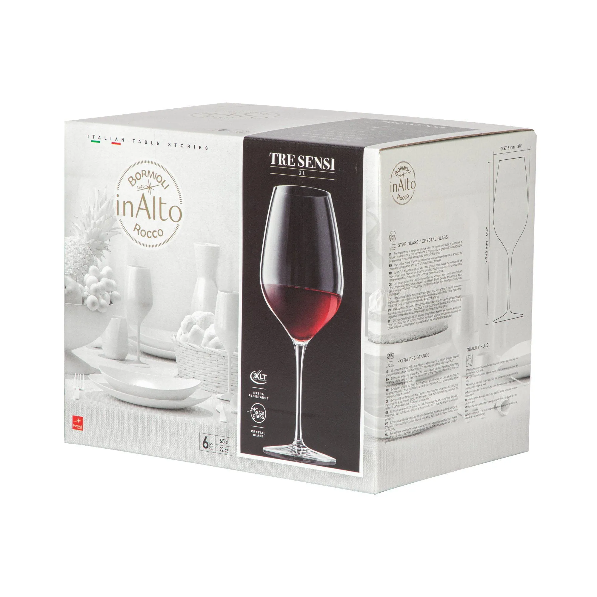 650ml Inalto Tre Sensi Wine Glasses - Pack of Six - By Bormioli Rocco