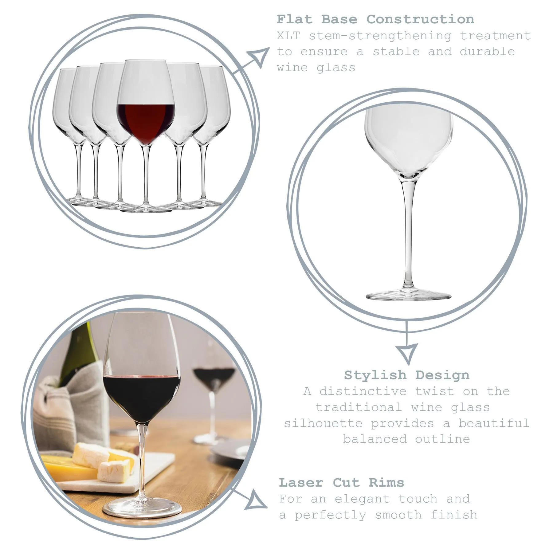 650ml Inalto Tre Sensi Wine Glasses - Pack of Six - By Bormioli Rocco