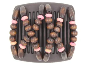 African Butterfly Chameleon Hair Comb - Beada Brown 33