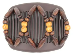 African Butterfly Hair Comb - Beada Brown 192