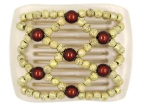 African Butterfly LadyBug Hair Comb - White Pearl 37