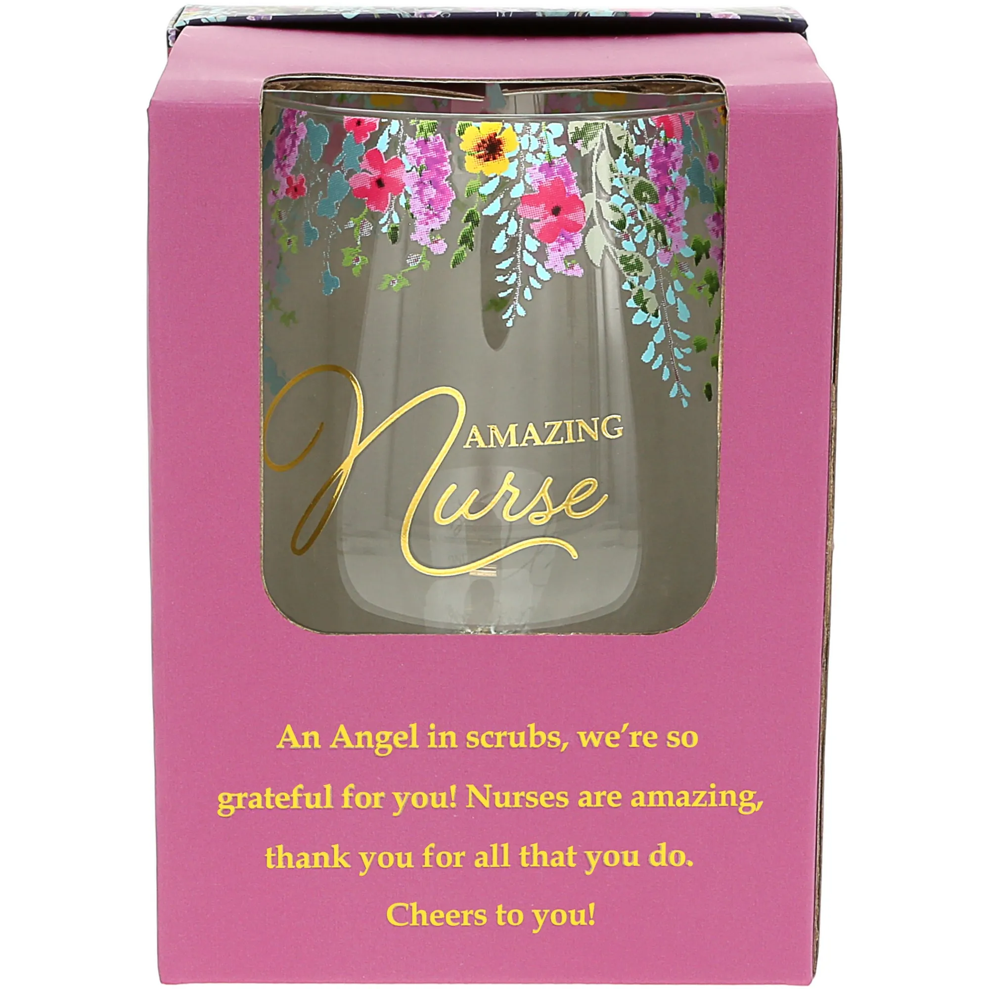 Amazing Nurse Gift Boxed 17 oz Stemless Wine Glass