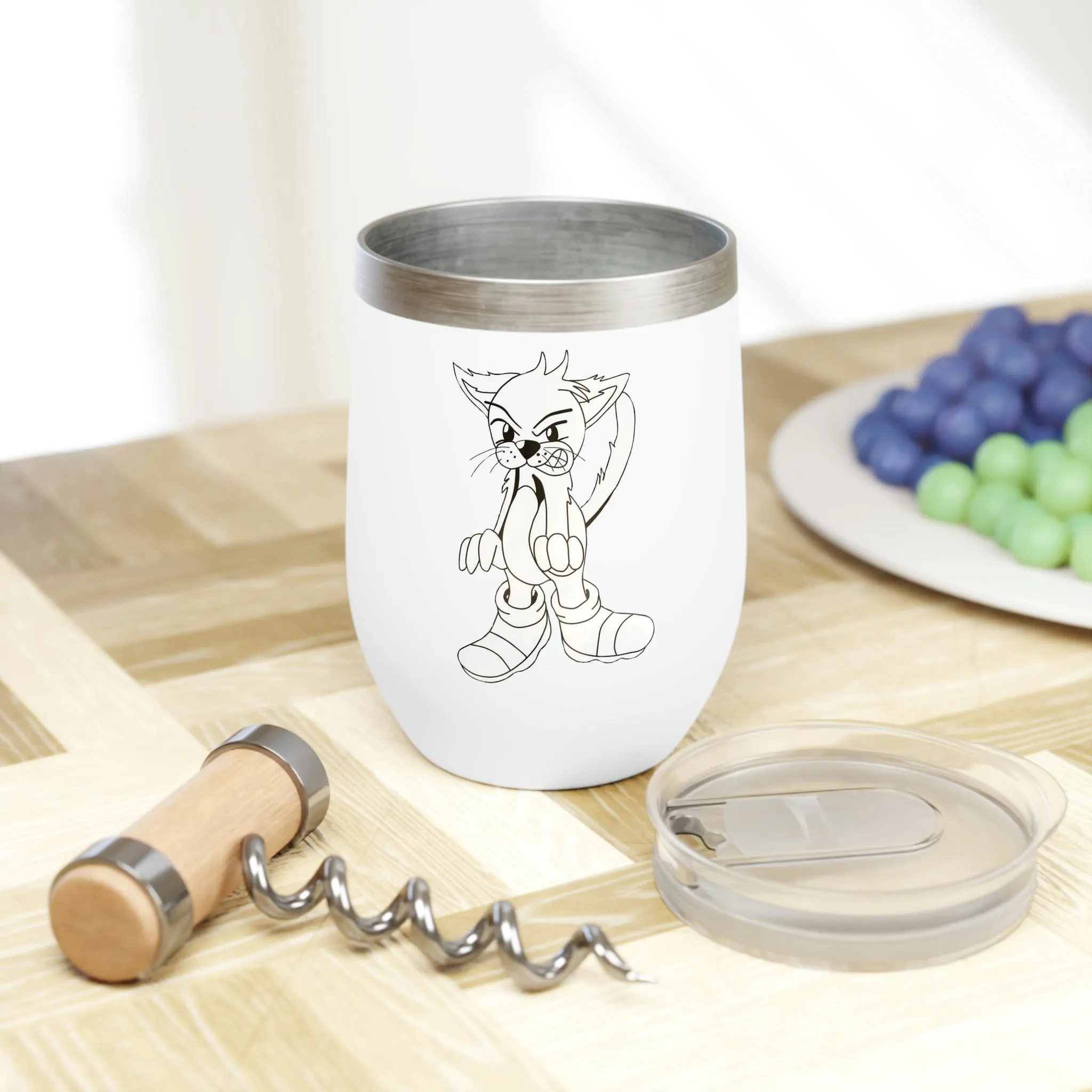 Angry Cat Chill Wine Tumbler