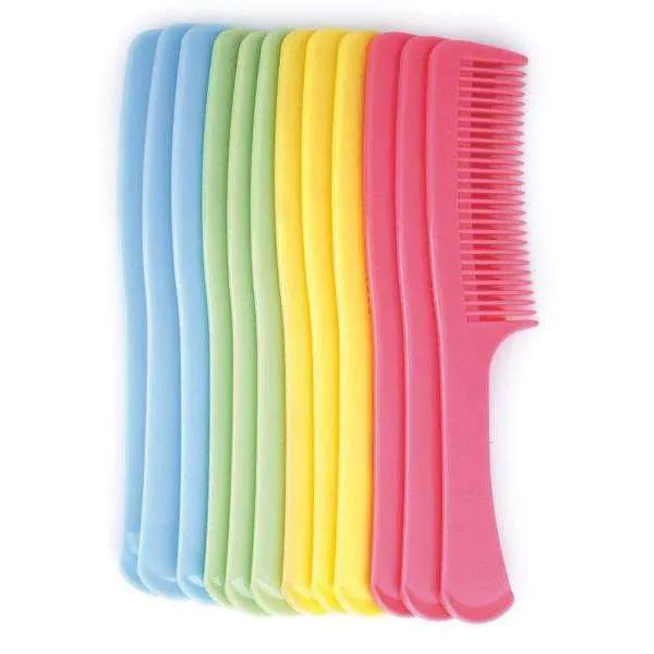 Annie Curved Teeth Bush Comb 9" Bulk Asst Pastel Color