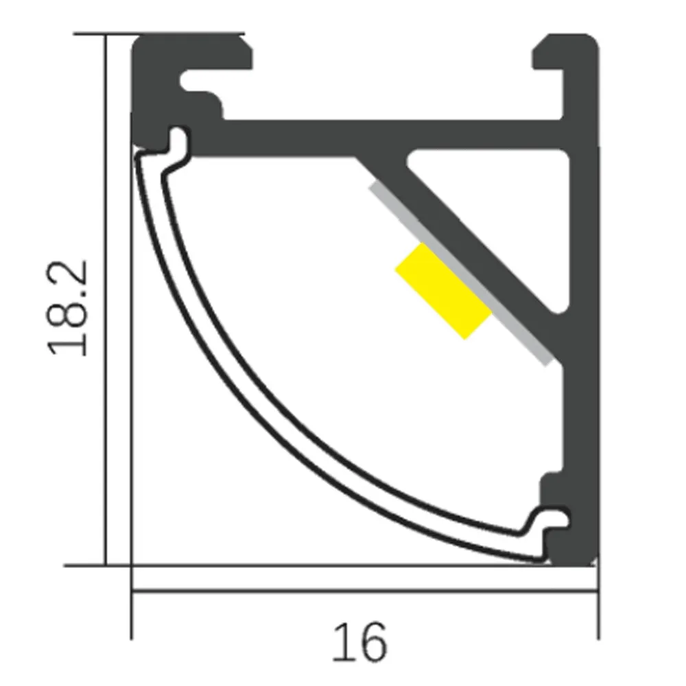 AP59 Corner Aluminum Channel 10 Pack LED Strip Light Cover End Caps