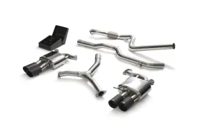 ARMYTRIX Stainless Steel Valvetronic Catback Exhaust System Quad Matte Black Tips Audi A5 Coupe 4WD B9 2016-2021