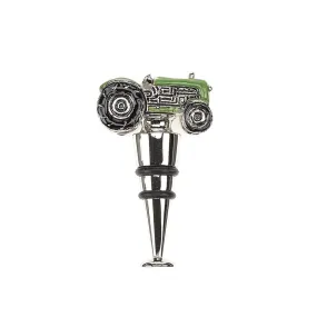 At Home In The Country Enamel Green Tractor Wine Stopper