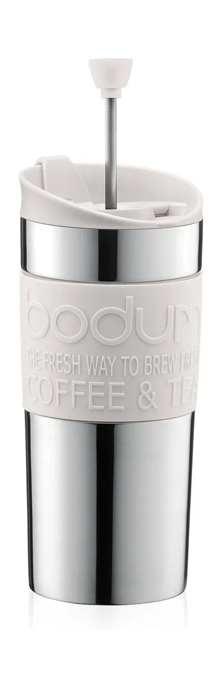 Bodum Travel Press Coffee Maker Double Walled, Off White