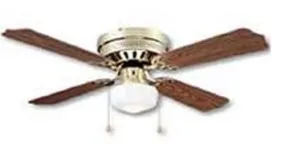 Boston Harbor CF-78125 Hugger Style Ceiling Fan, 42", Polished Brass