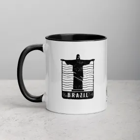 Brazil Mug with Color Inside - Black