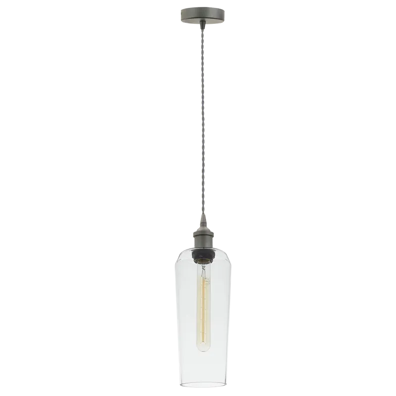 Bright Star Lighting PEN535 CLEAR SATIN NICKLE CUP   SILVER CORD Pendant