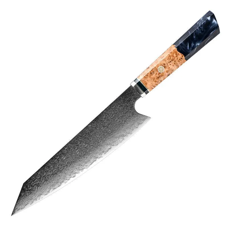 Brilliance Japanese VG10 Damascus 8-inch Chef's Knife with Exotic Olive Wood Handle & Sheath