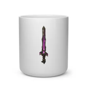 Brown and Purple Sword Heart Shape Mug