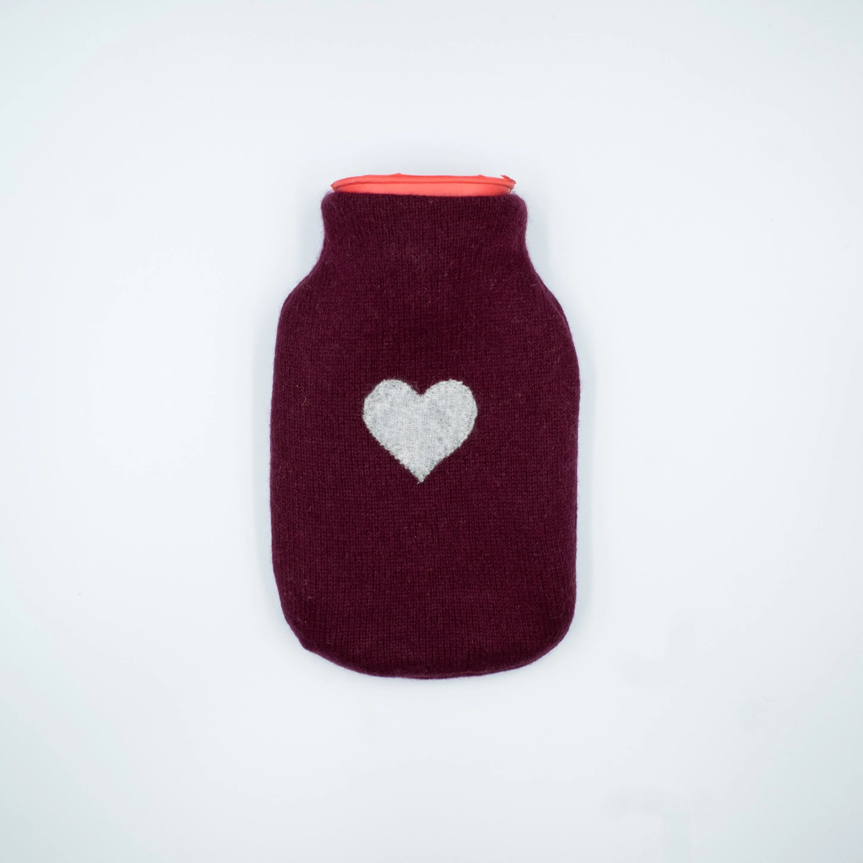 Burgundy Red Cashmere Small Hot Water Bottle