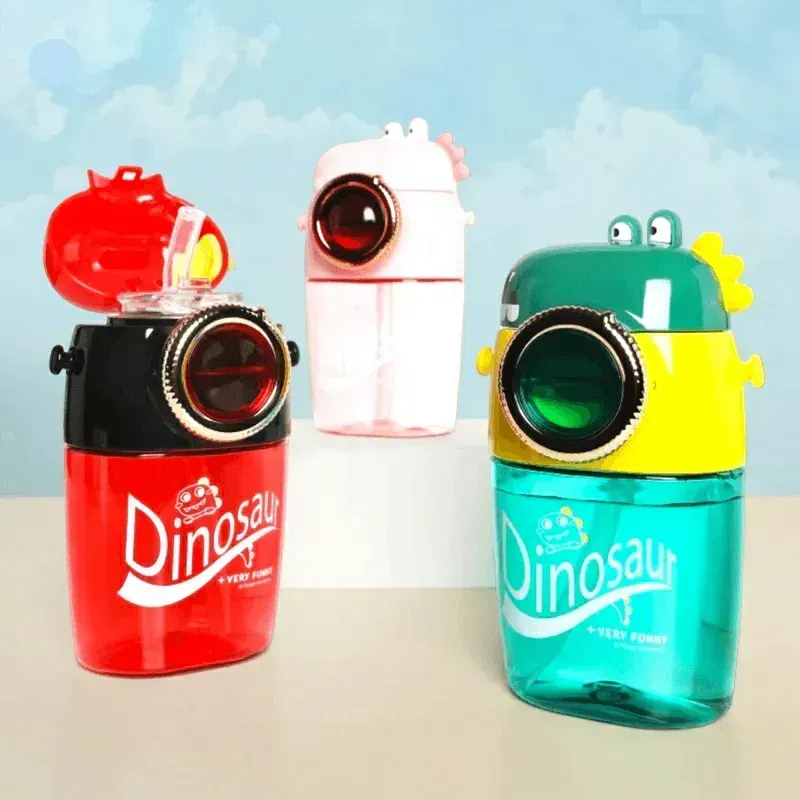 Camera Shaped Dino Tritan Water Bottle (420 ml)