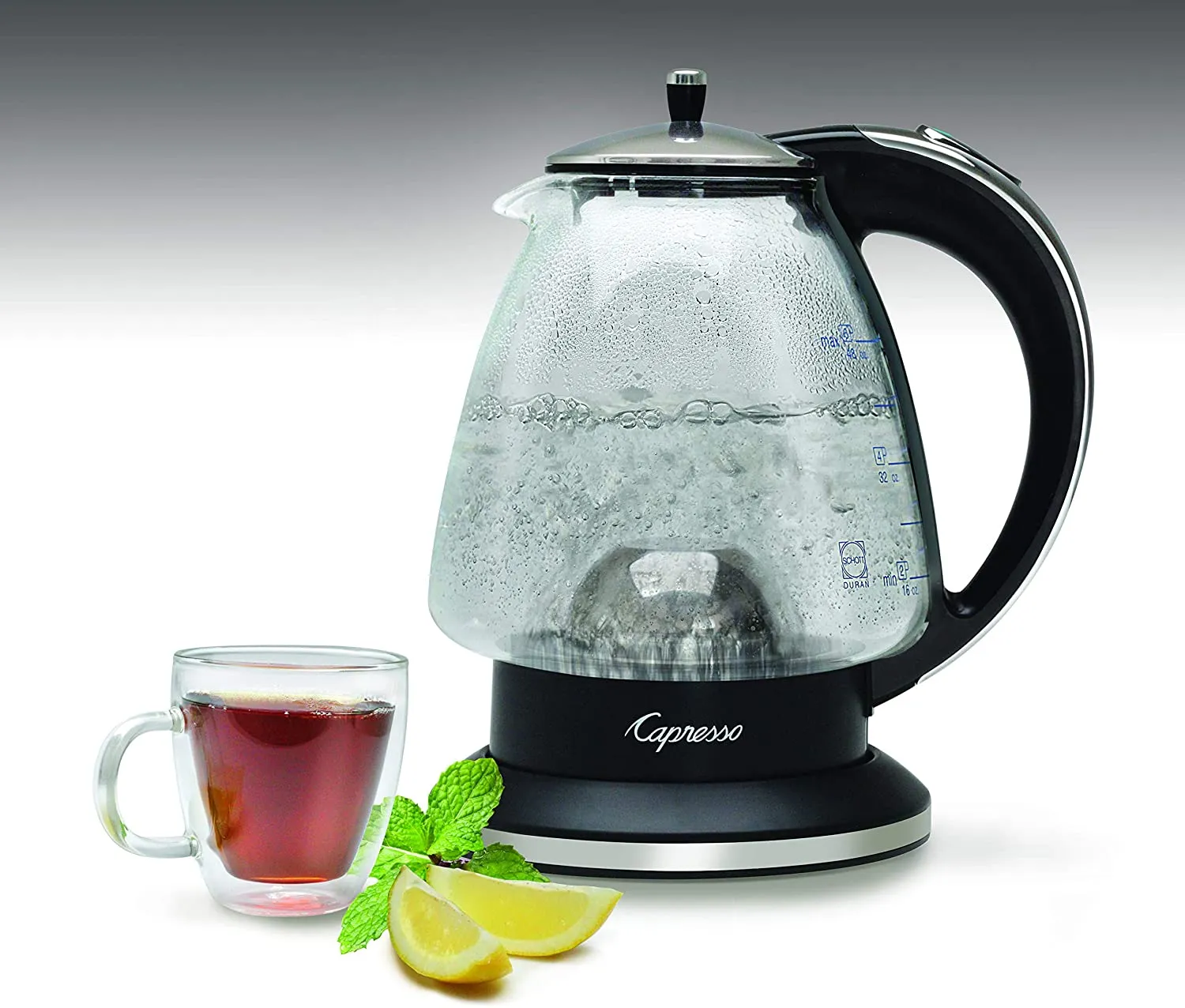 Capresso WATERKETTLE-RB 240.98 H2O Glass Electric Water Kettle Stainless Steel - Certified Refurbished