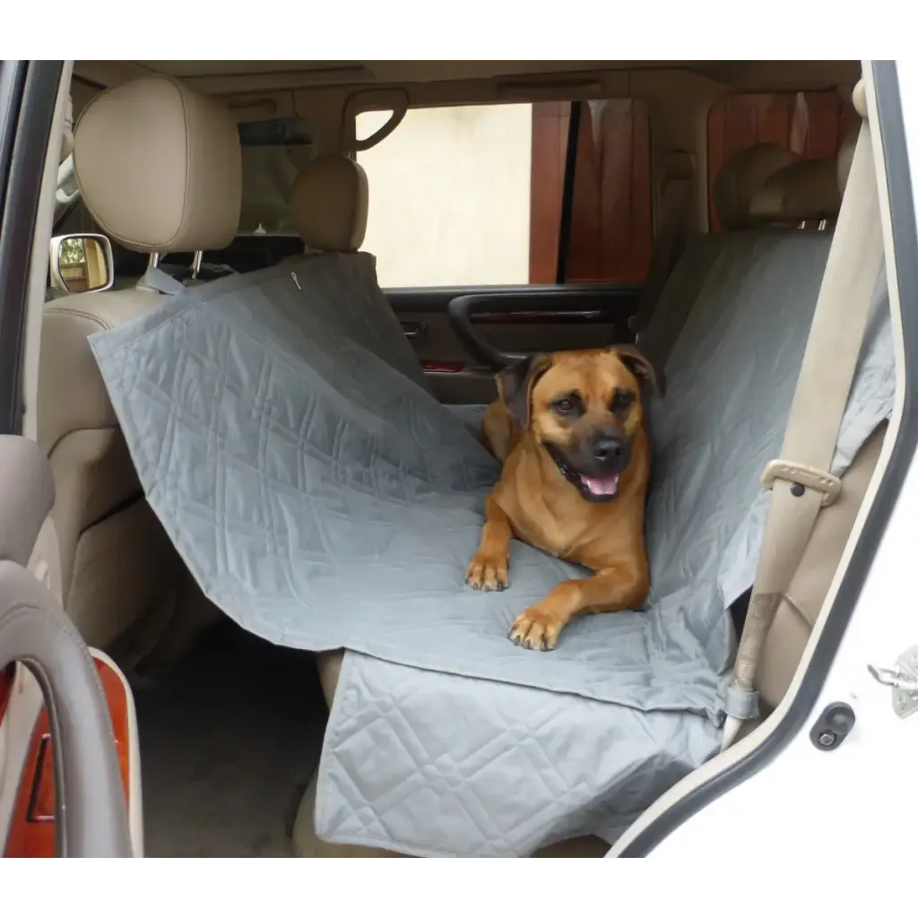 Car Seat Hammock Cover with Non-Slip Fabric for Dogs and Pets Grey