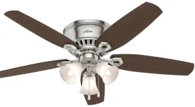 Ceil Fan 52in 5bld W-lt Br Nkl