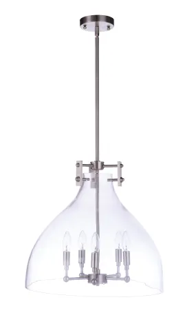 Chardonnay 5 Light Pendant in Brushed Polished Nickel