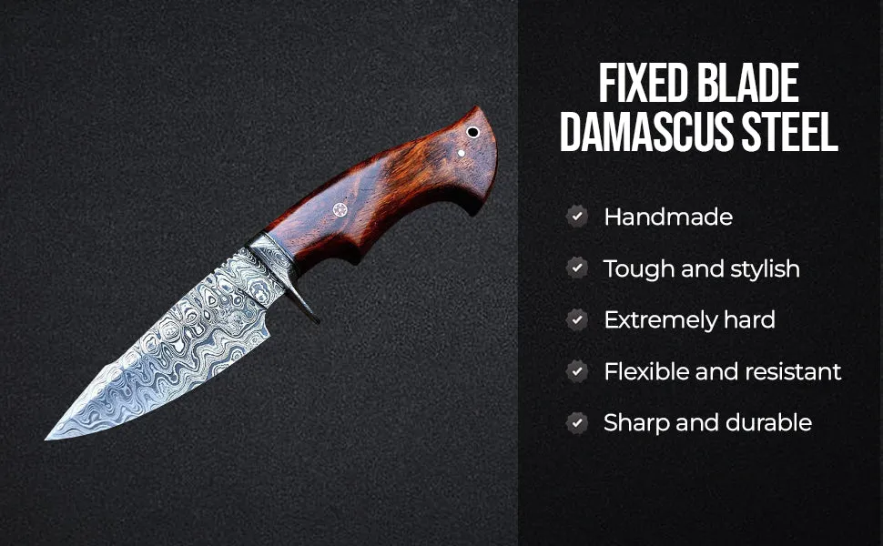 Cheetah Hunter Damascus Hunting Knife