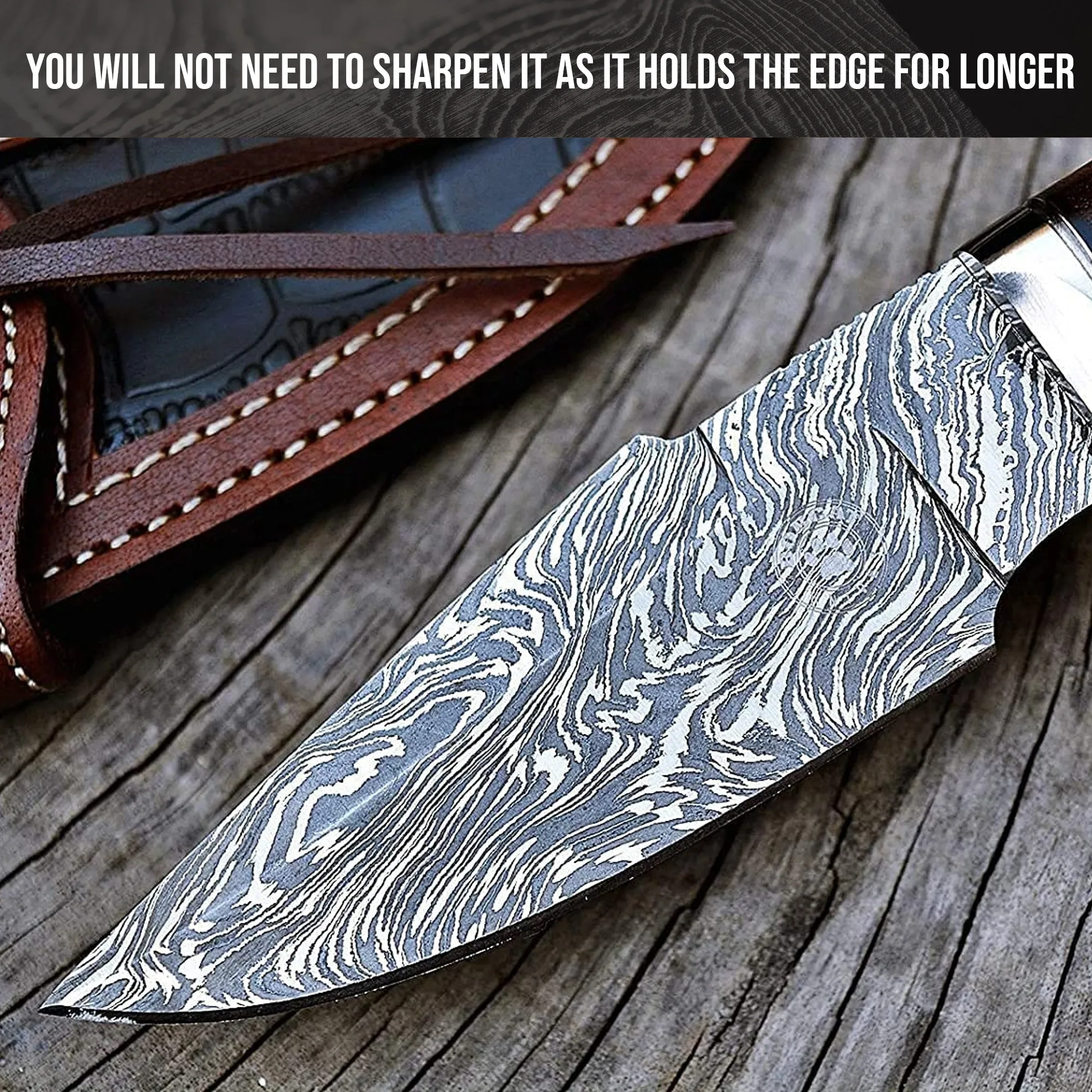 Cheetah Hunter Damascus Hunting Knife