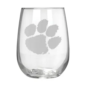 Clemson Tigers 17 oz. Stemless Wine Glass