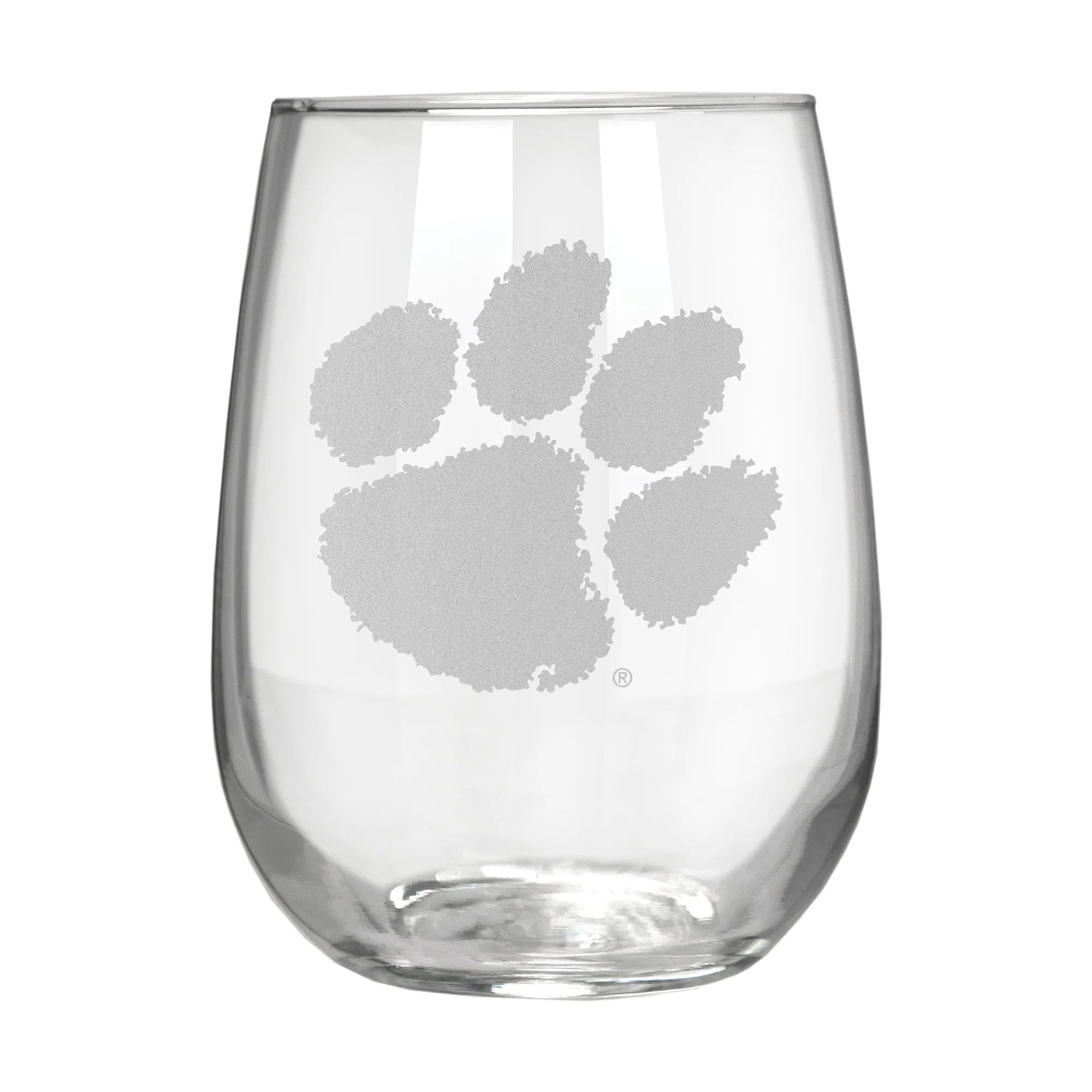 Clemson Tigers 17 oz. Stemless Wine Glass