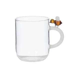 Coast to Coast Bee Glass Mug 8x12x10cm- Clear/Amber