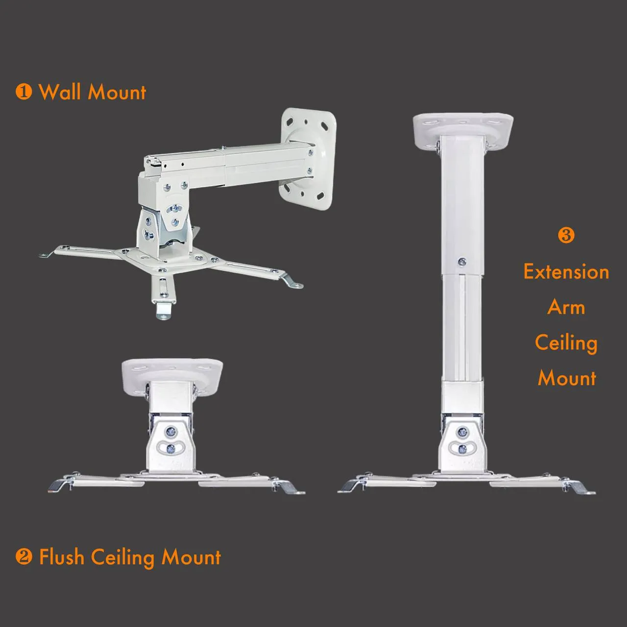 Compact Universal Projector Ceiling Mount (Beamerx/Lumos Projector/Xgimi/ Epson /ViewSonic/ BenQ / Panasonic / NEC / Canon...) - 300