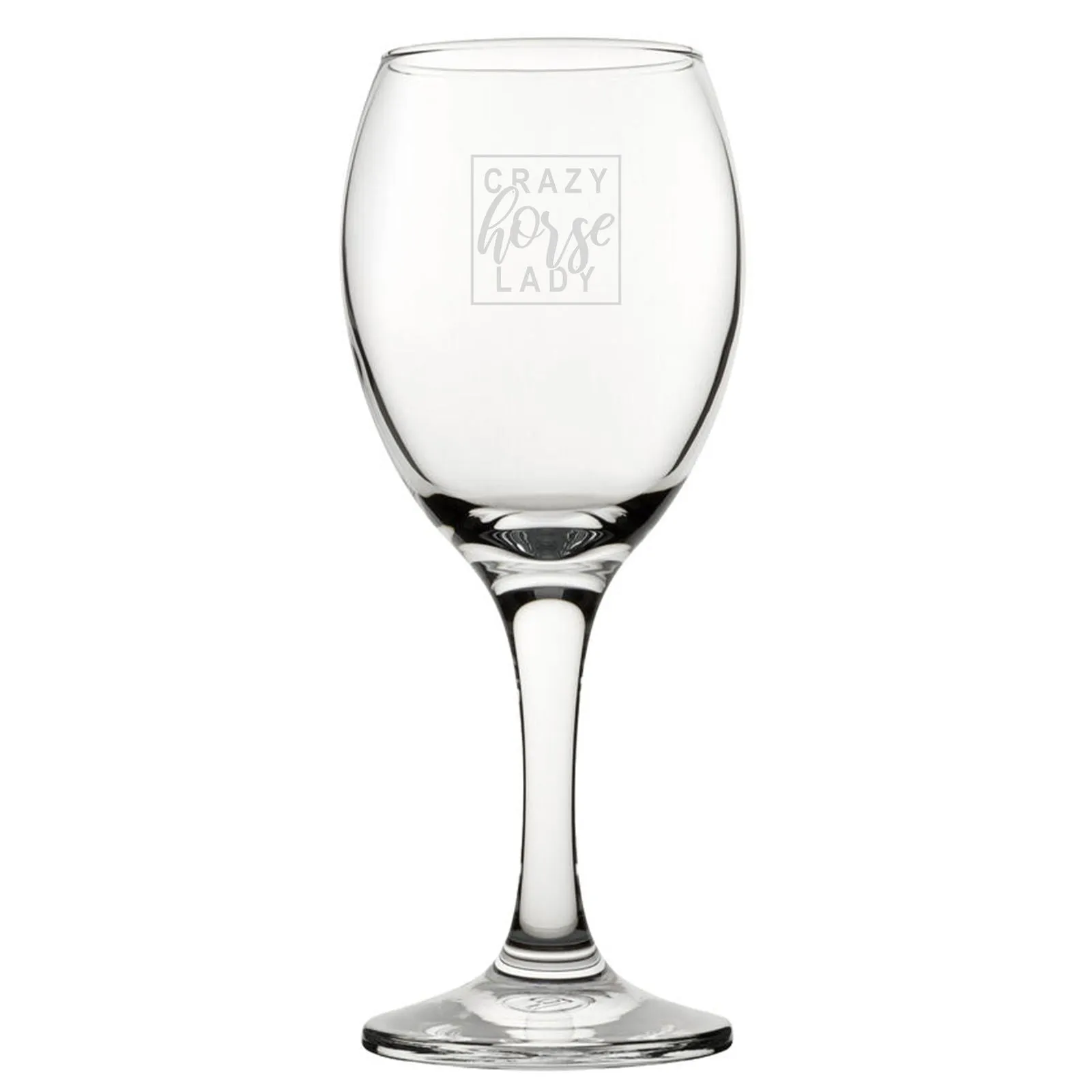 Crazy Horse Lady - Engraved Novelty Wine Glass