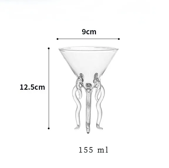 Creative Cocktail Cup Jellyfish Shape Wine Glasses Martini Cup Octopus Goblet Bar Drinking Set Glass Cup Champagne Tequila Glass