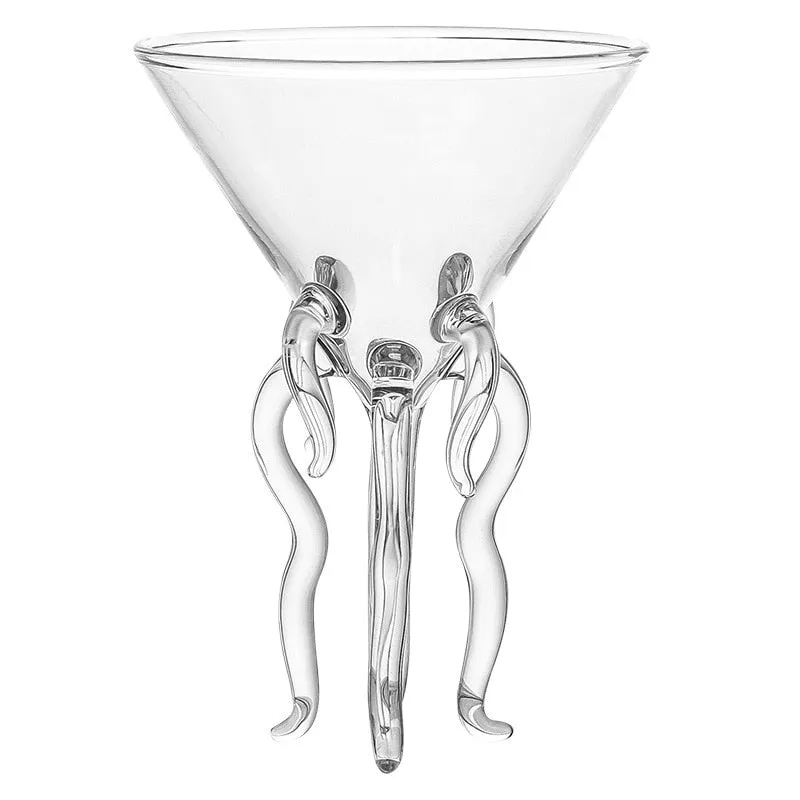 Creative Cocktail Cup Jellyfish Shape Wine Glasses Martini Cup Octopus Goblet Bar Drinking Set Glass Cup Champagne Tequila Glass