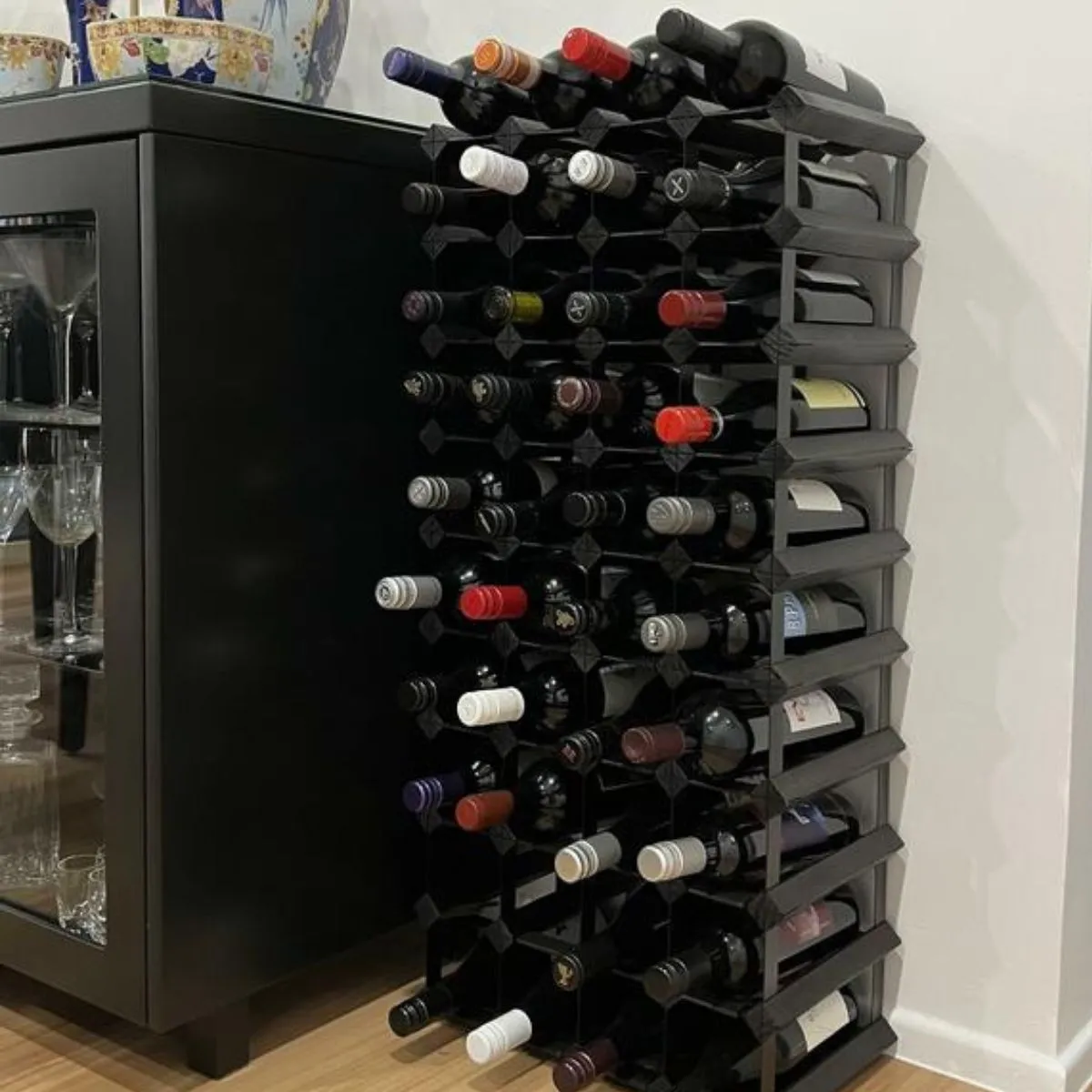 Custom Built Wine Rack | Black Onyx Finish | Un-Assembled