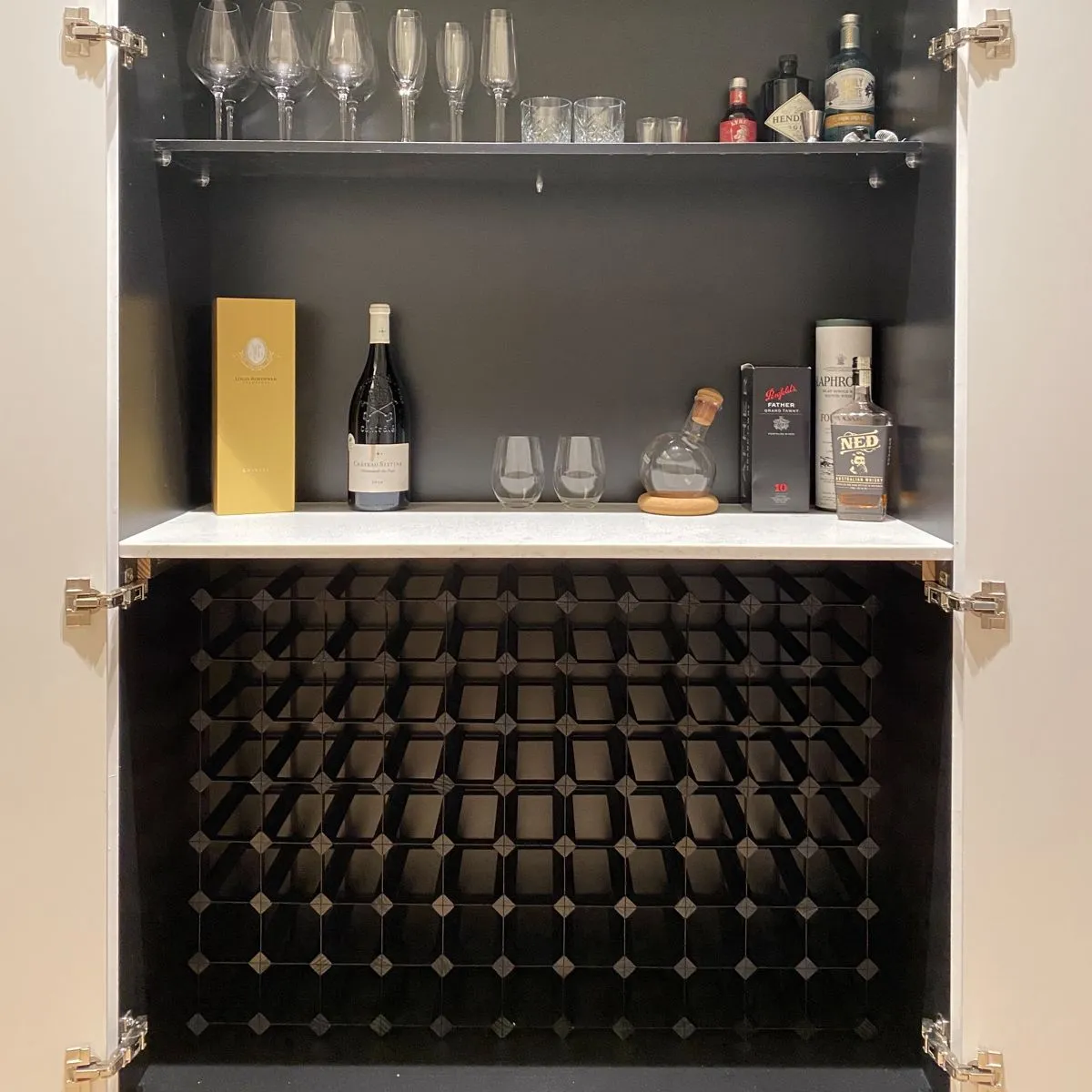 Custom Built Wine Rack | Black Onyx Finish | Un-Assembled