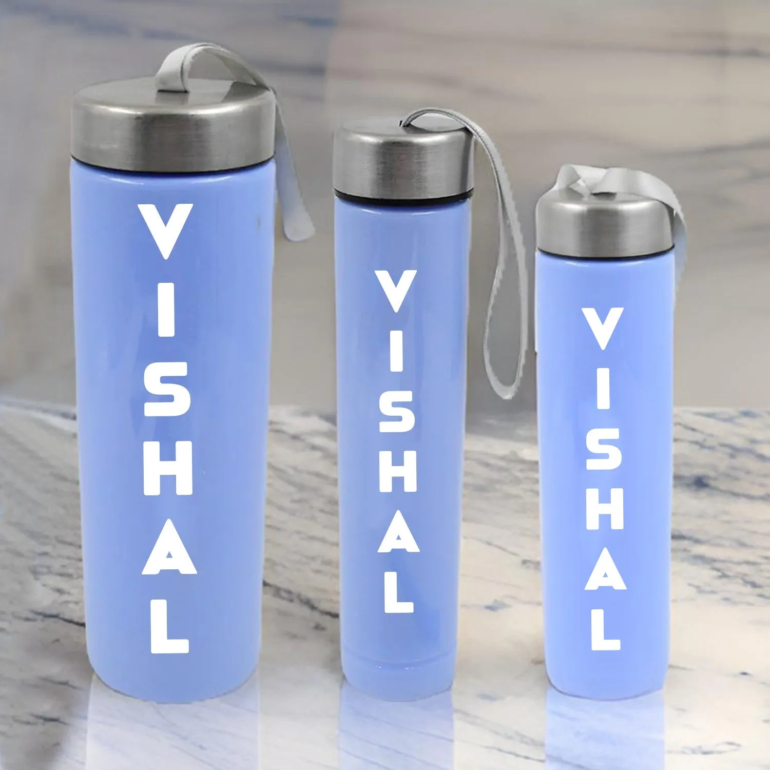 Customize Plastic Water Bottle 3 Different Size Bottle & 1 pc Tumbler With Straw (4 Pc Set)