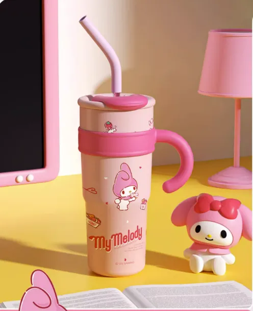 Cute Straw Stainless Vacuum Bottle