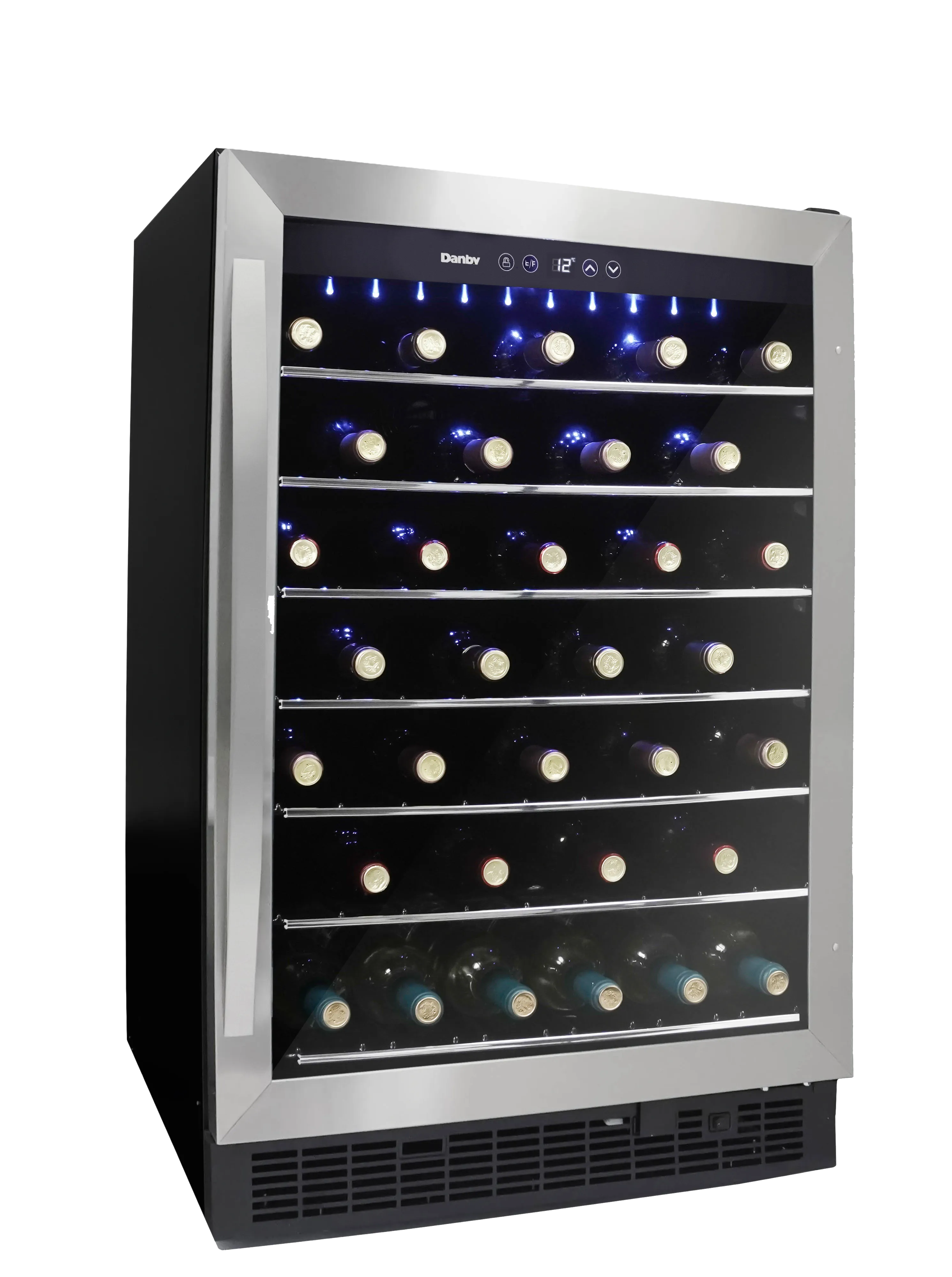 Danby - 23.8 Inch 60 Bottles cu. ft Wine Fridge Refrigerator in Stainless - DWC057A1BSS