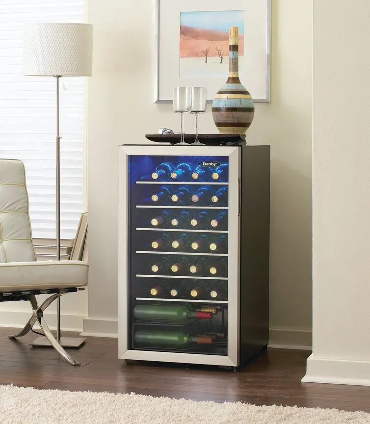 Danby Tempered Glass Wine Cooler (3.3 cu. ft.) - DWC93BLSDBR1