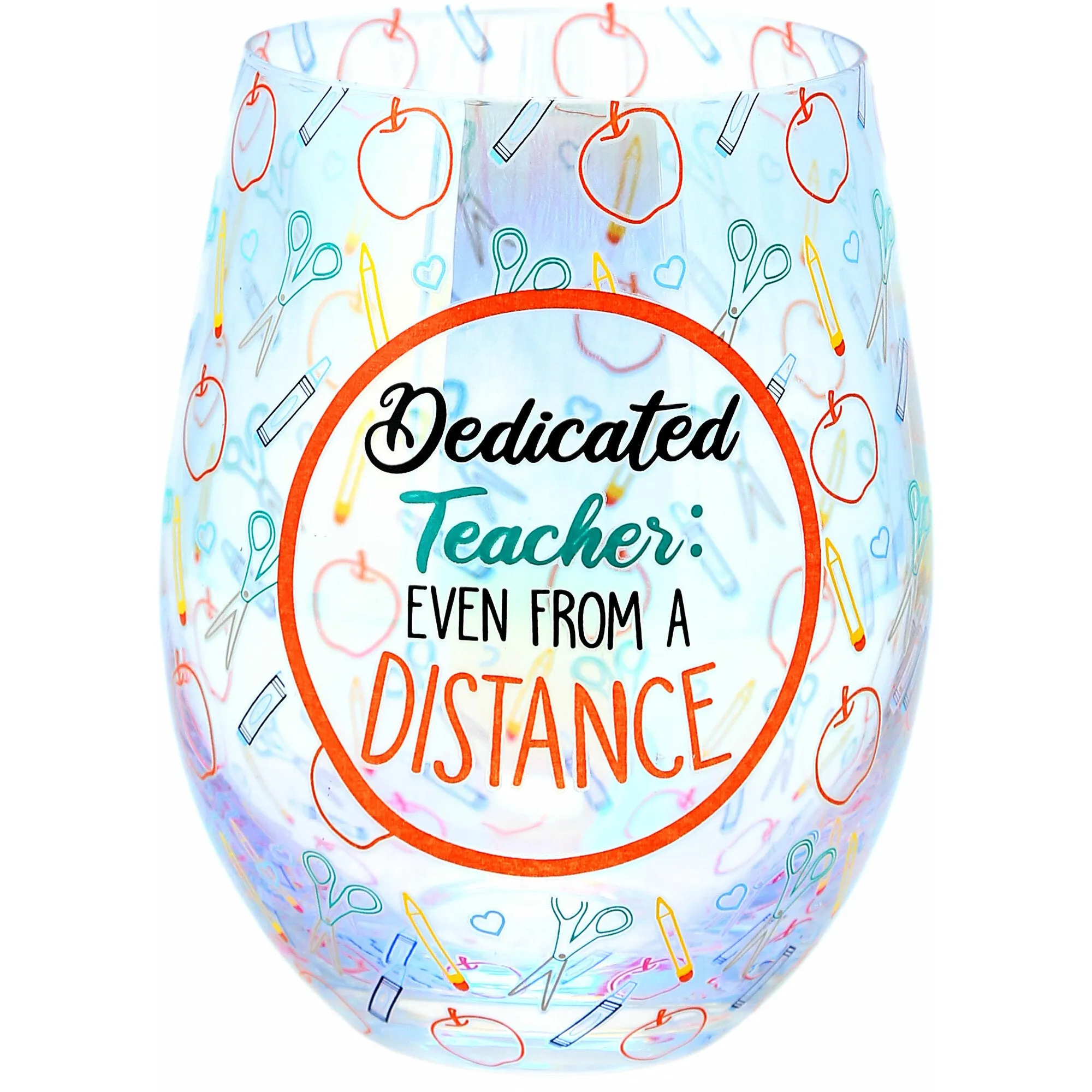 Dedicated Teacher 18 oz Stemless Wine Glass